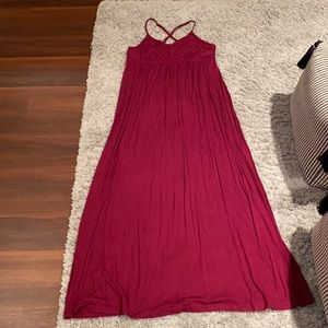 Burgundy Loft Stretch Maxi Dress